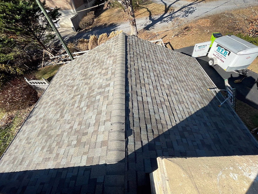 New roof completed by BTB Construction in Lynchburg VA