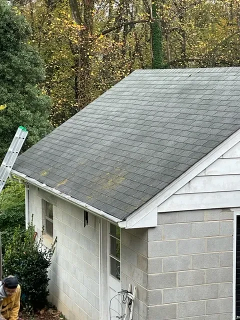 Outbuilding before BTB Construction roof work
